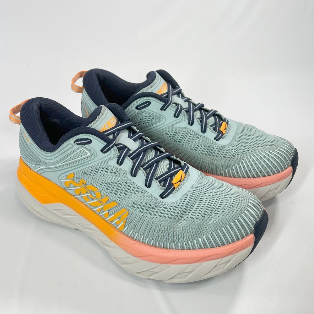 Hoka One One Bondi 7 Women 8.5 Blue Haze Black Iris Running Shoes 1110519 BHBI